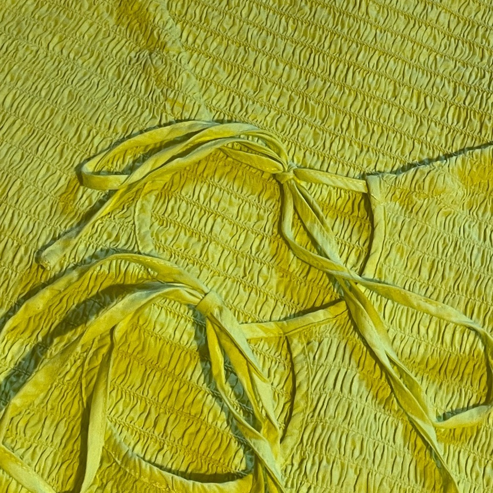 Free People | Lyla Smocked Open Back Strappy Mini Dress in Blazing Yellow | NWT - Picture 7 of 14